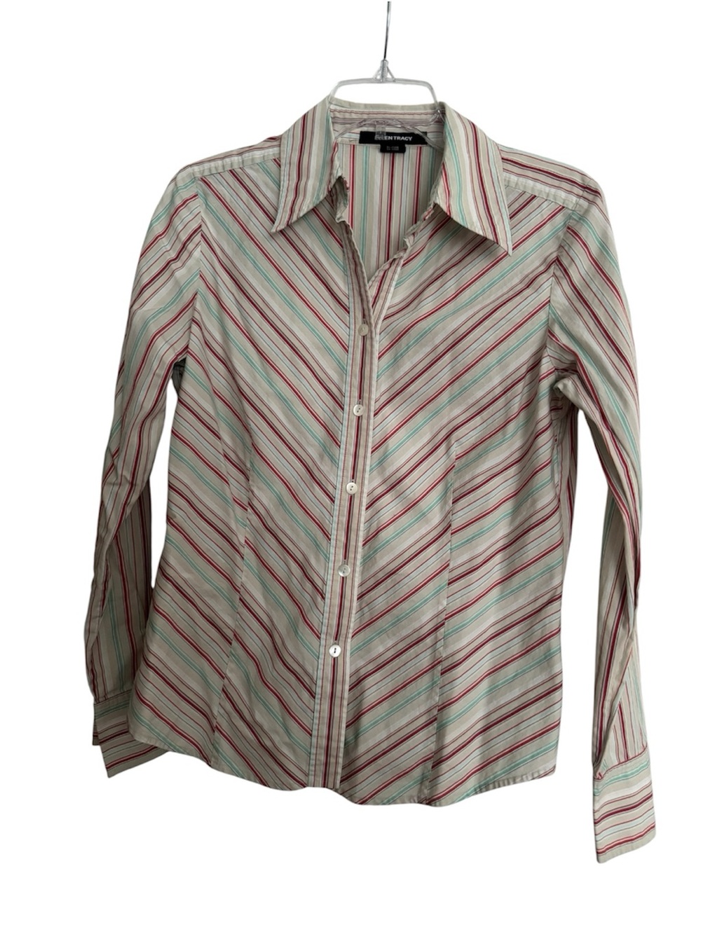 Ellen Tracy Multi Color and Striped Button-Down Shirt